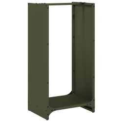 Portant de bois chauffage vert olive 40x30x80 cm 