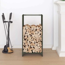 Portant de bois chauffage vert olive 40x30x80 cm 