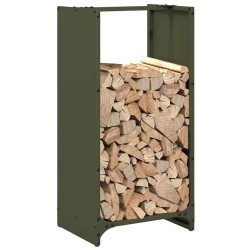 Portant de bois chauffage vert olive 40x30x80 cm 