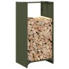 Portant de bois chauffage vert olive 40x30x80 cm 