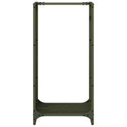 Portant de bois chauffage vert olive 40x30x80 cm 