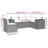 Salon de jardin avec coussins 5 pcs marron résine tressée 
