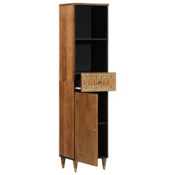 Armoire de salle de bain 38x33x160 cm bois massif de manguier 