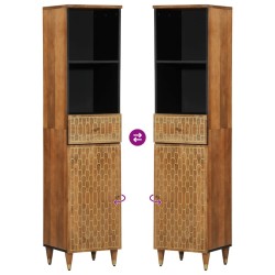 Armoire de salle de bain 38x33x160 cm bois massif de manguier 