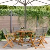 Ensemble à manger de jardin 5 pcs résine tressée et bois massif 