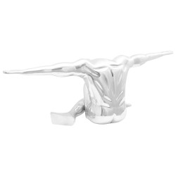 Sculpture Argent 91,5x32x33 cm Homme Pensant en Aluminium 