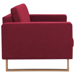 Canapé à 3 places tissu rouge bordeaux 