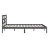 Cadre de lit sans matelas gris bois massif 