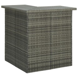 Ensemble de bar de jardin 4 pcs et coussins Résine tressée Gris 