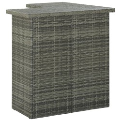 Ensemble de bar de jardin 4 pcs et coussins Résine tressée Gris 