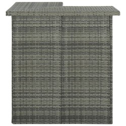 Ensemble de bar de jardin 4 pcs et coussins Résine tressée Gris 