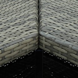 Ensemble de bar de jardin 4 pcs et coussins Résine tressée Gris 