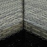 Ensemble de bar de jardin 4 pcs et coussins Résine tressée Gris 