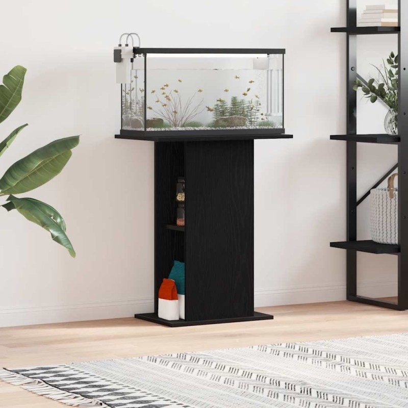 Support pour aquarium chêne noir 60,5x36x72,5 cm 