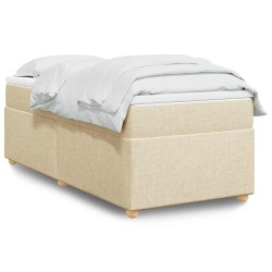 Sommier à lattes de lit avec matelas Crème 100x200 cm Tissu 
