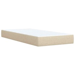 Sommier à lattes de lit avec matelas Crème 100x200 cm Tissu 