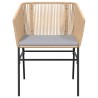 Ensemble à manger jardin coussins 5pcs marron poly rotin verre 