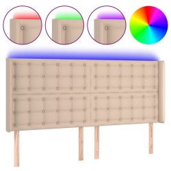Tête de lit à LED Cappuccino 163x16x118/128 cm Similicuir 