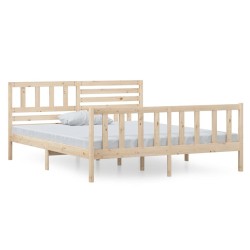 Cadre de lit sans matelas bois massif 