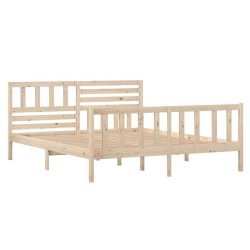 Cadre de lit sans matelas bois massif 
