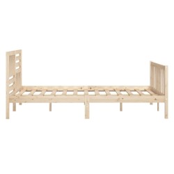 Cadre de lit sans matelas bois massif 