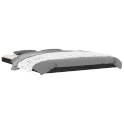 Cadre de lit sans matelas noir 160x200 cm bois massif de pin 