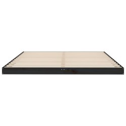Cadre de lit sans matelas noir 160x200 cm bois massif de pin 