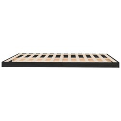 Cadre de lit sans matelas noir 160x200 cm bois massif de pin 