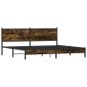 Cadre de lit en métal sans matelas chêne fumé 200x200 cm 