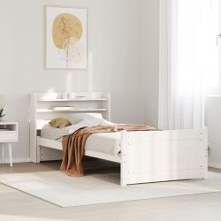Cadre de lit avec tête de lit sans matelas blanc 75x190 cm 