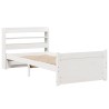 Cadre de lit avec tête de lit sans matelas blanc 75x190 cm 