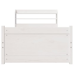 Cadre de lit avec tête de lit sans matelas blanc 75x190 cm 