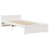 Cadre de lit avec tête de lit sans matelas blanc 75x190 cm 