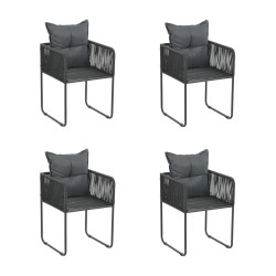 Ensemble à manger de jardin 5 pcs Noir  