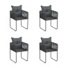 Ensemble à manger de jardin 5 pcs Noir  