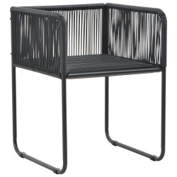 Ensemble à manger de jardin 5 pcs Noir  