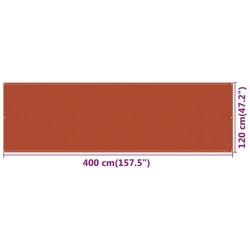 Écran de balcon Orange 120x400 cm PEHD 
