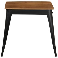 Table à manger Bois d'acacia massif et acier 75x75x76 cm 