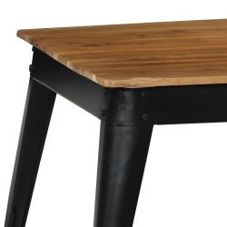 Table à manger Bois d'acacia massif et acier 75x75x76 cm 