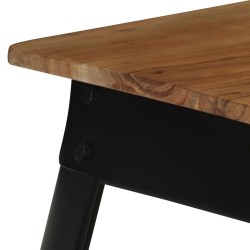 Table à manger Bois d'acacia massif et acier 75x75x76 cm 