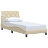 Cadre de lit sans matelas crème 90x190 cm tissu 