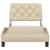 Cadre de lit sans matelas crème 90x190 cm tissu 