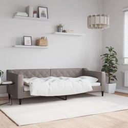 Lit de repos sans matelas taupe 80x200 cm tissu 
