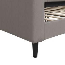 Lit de repos sans matelas taupe 80x200 cm tissu 