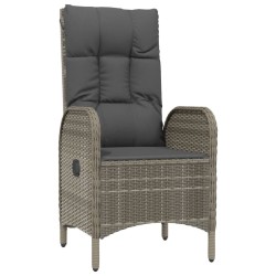 Ensemble à manger de jardin 3 pcs coussins gris résine tressée 
