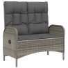 Ensemble à manger de jardin 3 pcs coussins gris résine tressée 