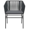 Ensemble à manger de jardin et coussins 5 pcs noir rotin verre 