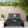 Salon de jardin 2 pcs avec coussins noir bois massif 