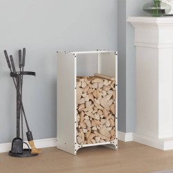 Portant de bois chauffage blanc 40x30x80 cm 