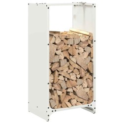 Portant de bois chauffage blanc 40x30x80 cm 